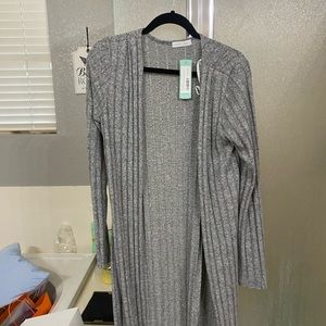 NWT. Gray duster style sweater.
